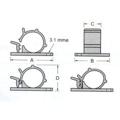 Kábel és csörögzitő klipsz