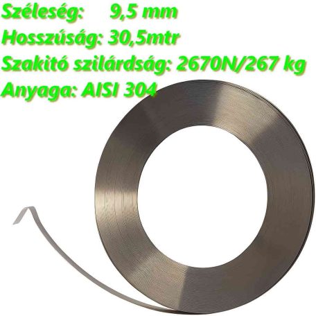 Acél Pántoló Szalag 9,5mm/30,5mtr  