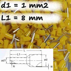 Szigetelt Érvéghüvely  (1. mm² x 8 mm) CB-010008