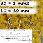 Szigetelt Érvéghüvely  (1. mm² x 10 mm) CB-010010 