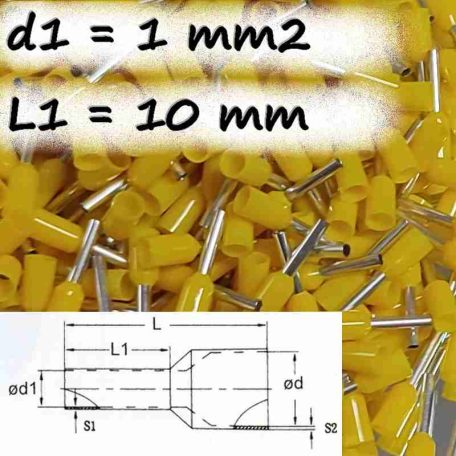 Szigetelt Érvéghüvely  (1. mm² x 10 mm) CB-010010 
