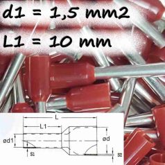 Szigetelt Érvéghüvely  (1.5 mm² x 10 mm) CB-015010