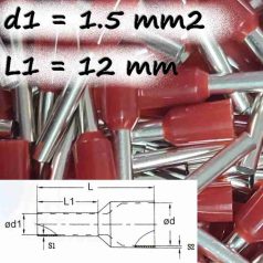 Szigetelt Érvéghüvely  (1.5 mm² x 12 mm) CB-015012