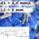 Szigetelt Érvéghüvely  (2.5 mm² x 8 mm) CB-025008