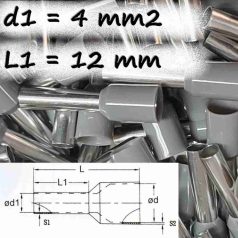 Szigetelt Érvéghüvely  (4 mm² x 12 mm) CB-040012