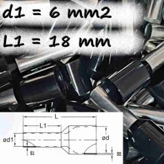 Szigetelt Érvéghüvely  (6. mm² x 18 mm) CB-060018
