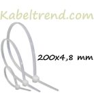 Oldható Kábelkötegelő-Gyorskötöző oldható << Natúr RTC-200x4,8mm >>