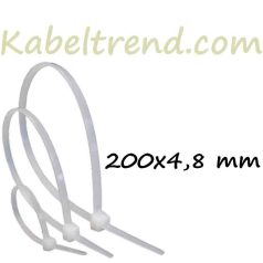   Oldható Kábelkötegelő-Gyorskötöző oldható << Natúr RTC-200x4,8mm >>