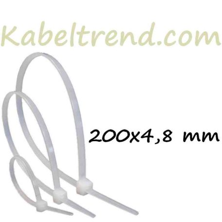 Oldható Kábelkötegelő-Gyorskötöző oldható << Natúr RTC-200x4,8mm >>