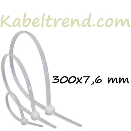 Nyitható kábelkötegelő-gyorskötöző 300x7.6 mm natúr RTC-300ML