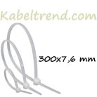 ↻ 300x7,6mm Natúr Oldható Kábelkötegelő, Gyorskötöző