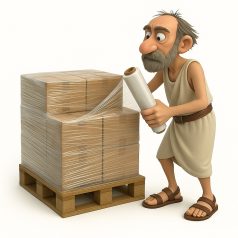   Csomagoló sztreccs fólia 500mm széles, 1kg-os, 23my, natúr ,75 mtr