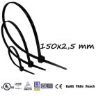 Kábelkötegelő 150x2,5 mm, fekete