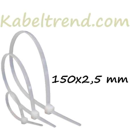 Kábelkötegelő 150x2,5 mm, natúr