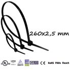 Kábelkötegelő 260x2,5 mm, fekete