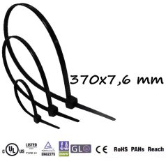 Gyorskötöző,Kábelkötegelő (300x7.6 mm, Fekete )