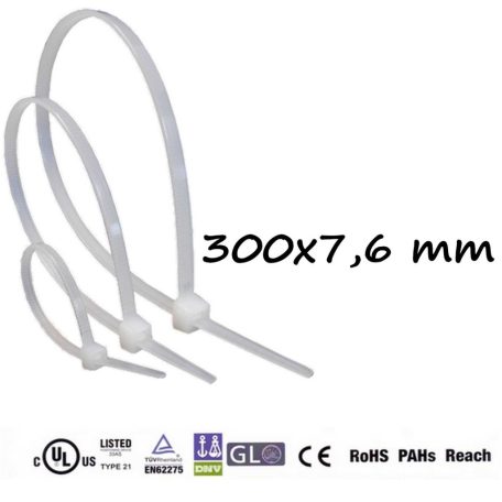 Gyorskötöző,Kábelkötegelő (300x7.6 mm, Natúr )