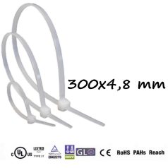 Gyorskötöző,Kábelkötegelő (300x4.8 mm, Natúr )