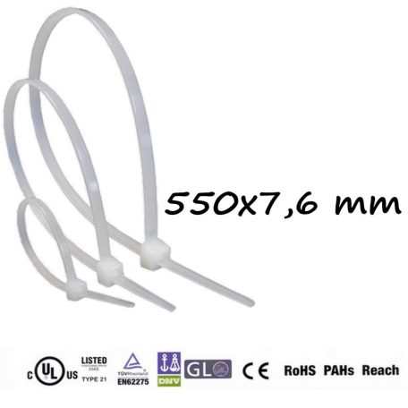 Gyorskötöző,Kábelkötegelő (550x7.6 mm, Natúr )