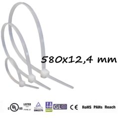 Gyorskötöző,Kábelkötegelő (580x12.4 mm ,Natúr )