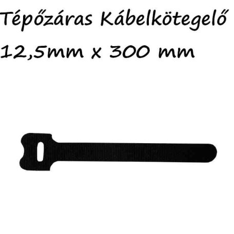 Tépőzáras kábelkötegelő 12.5x300 Fekete