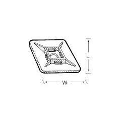   Fekete öntapadó és csavarozható kötegelő talp (40x40 mm )TMAB-40
